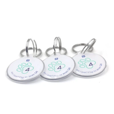 Prilagojena QR koda Ovratnica Anti-Lost NTAG213 Epoxy RFID NFC Pet Tag za psa, mačko